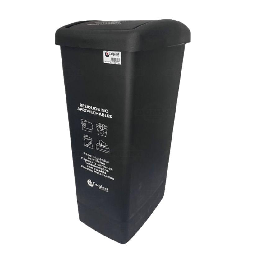 PAPELERA 55LIT T/PLANA NEGRA 586 COLPLAS - Referencia 10103764 en PLASDECOR Montería
