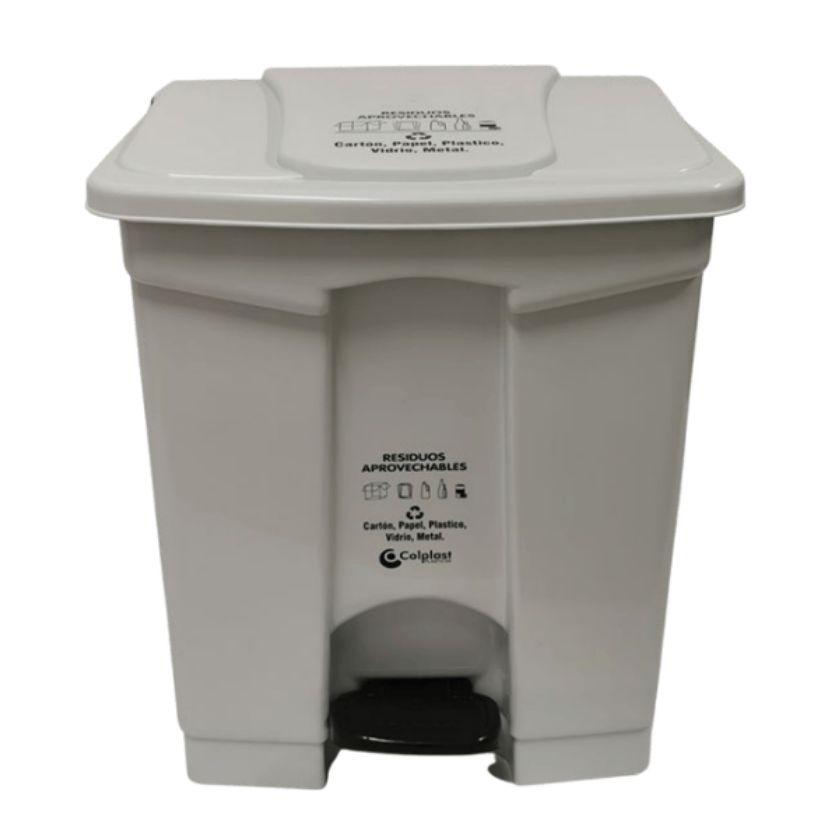 PAPELERA 60LT CUAD PED BLCA  C/E 1110 - Referencia 10103777 en PLASDECOR Montería