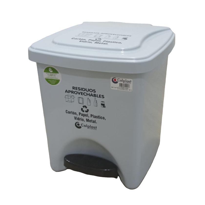 PAPELERA 22LT CUADRADA PEDAL BLANCA 1104 - Referencia 10103786 en PLASDECOR Montería