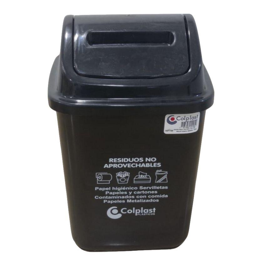 PAPELERA 5 LT VAIVEN NEGRA PLTZA 1108 CO - Referencia 10103789 en PLASDECOR Montería