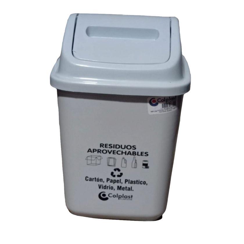 PAPELERA 10LTS V/VEN BLANCO 339 COLPLAST - Referencia 10103794 en PLASDECOR Montería