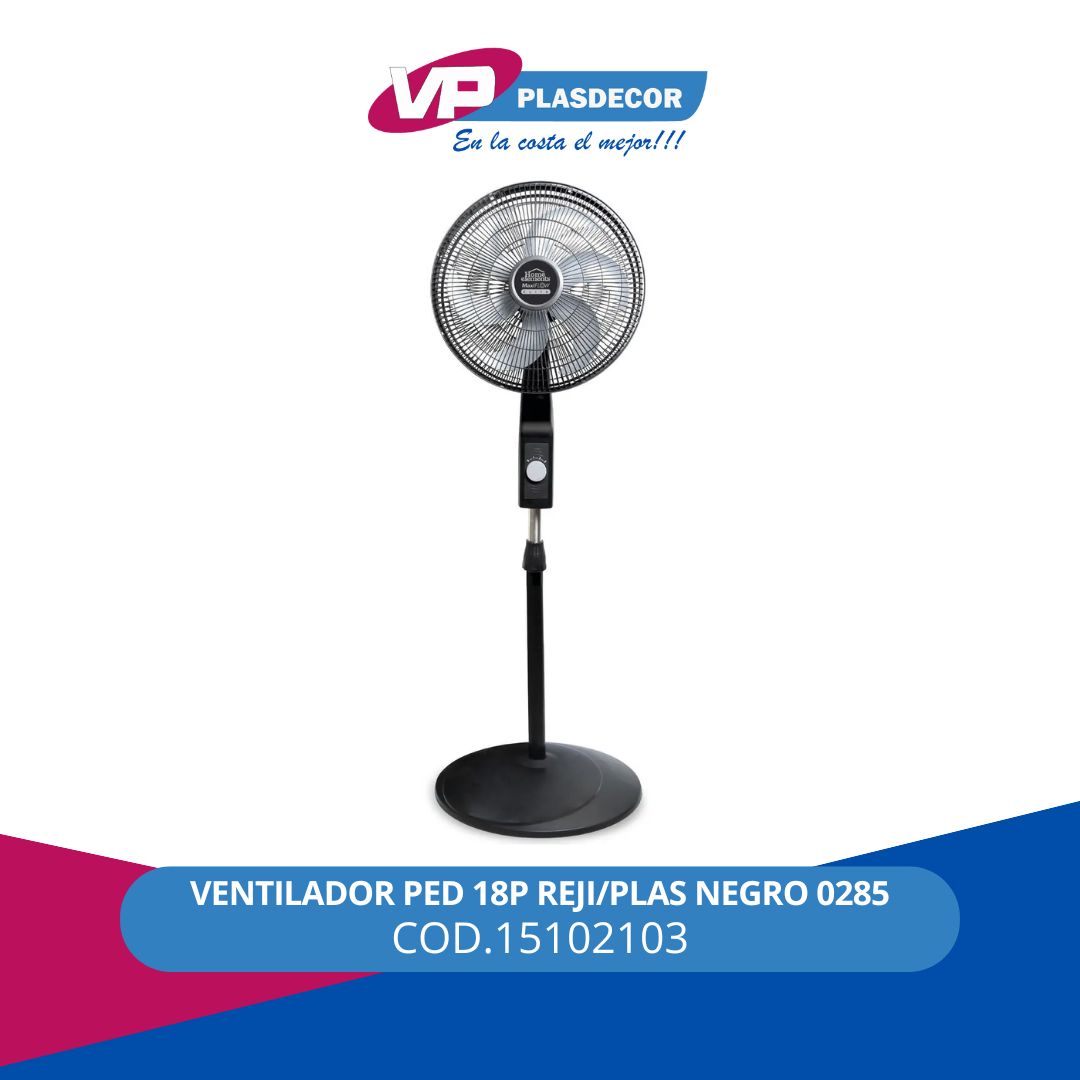 VENTILADOR PED 18P REJI/PLAS NEGRO 0285
