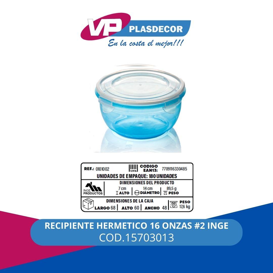 RECIPIENTE HERMETICO 16 ONZAS #2 INGE - Referencia 15703013 en PLASDECOR Montería