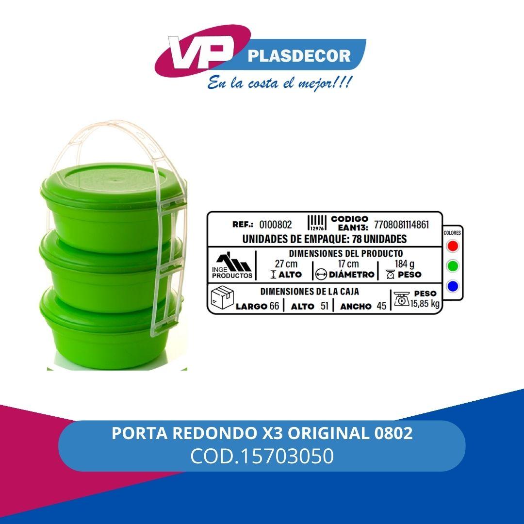 PORTA REDONDO X3 ORIGINAL 0802 INGEPRODU - Referencia 15703050 en PLASDECOR Montería