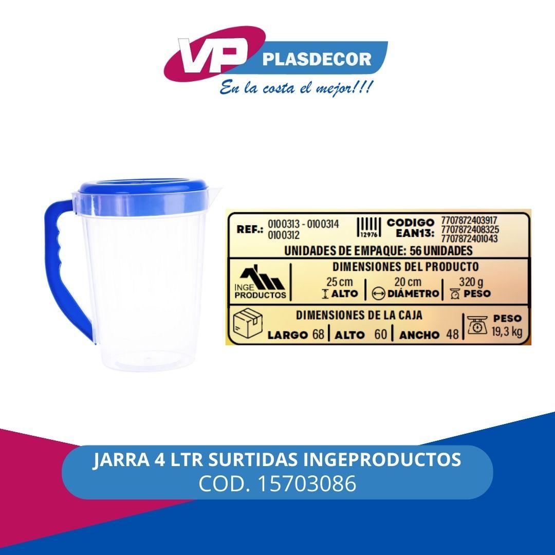 JARRA 4 LTR SURTIDAS INGEPRODUCTOS - Referencia 15703086 en PLASDECOR Montería