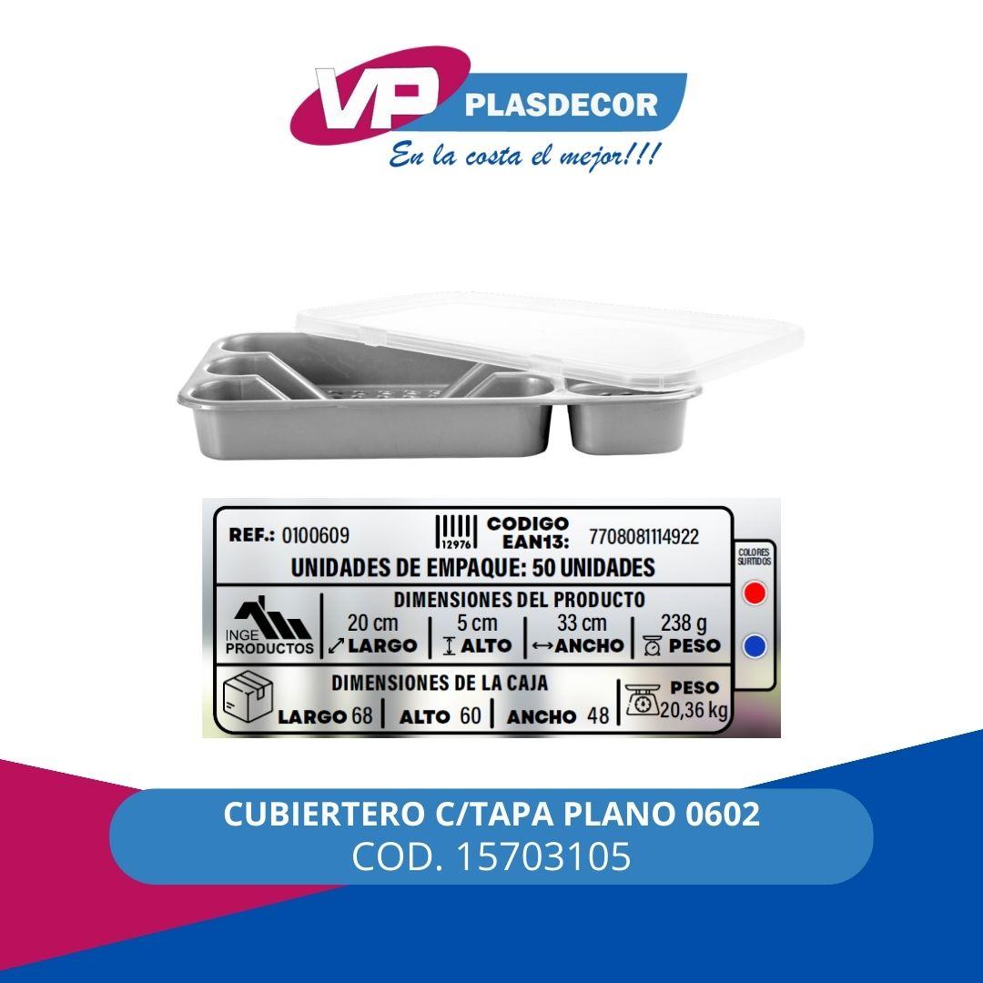 CUBIERTERO C/TAPA PLANO 0602 INGEPRODUCT