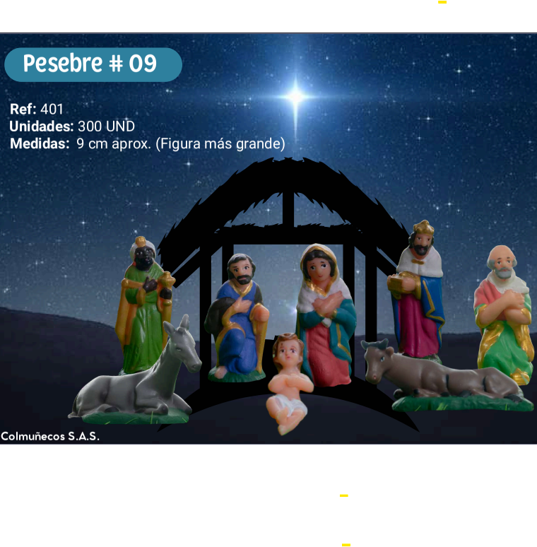 JUEGO PESEBRE  # 9  REF 401 COLMUNECOS