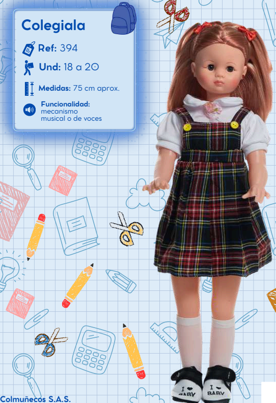 MUNECA COLEGIAL 394 COLMUNECOS - Referencia 30506102 en PLASDECOR Montería
