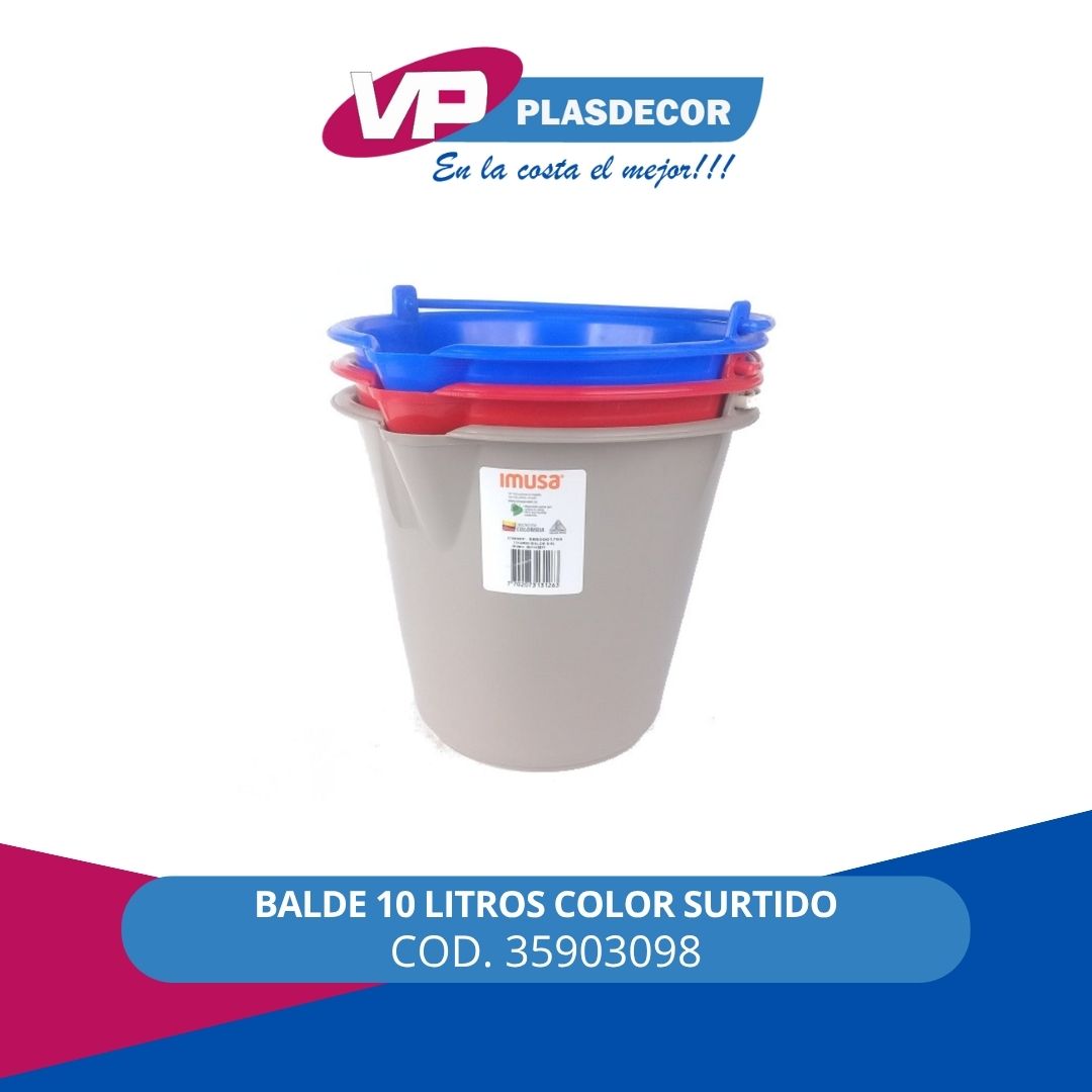 BALDE 10 LITROS COLOR SURTIDO IMUSA