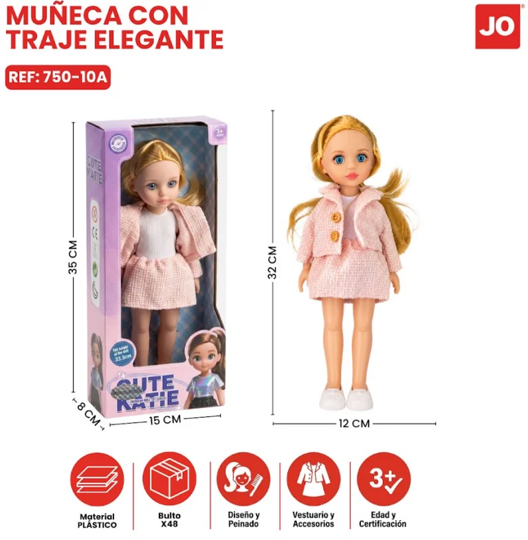 MUNECA C/TRAJE ELEGANTE 750-10A J.O