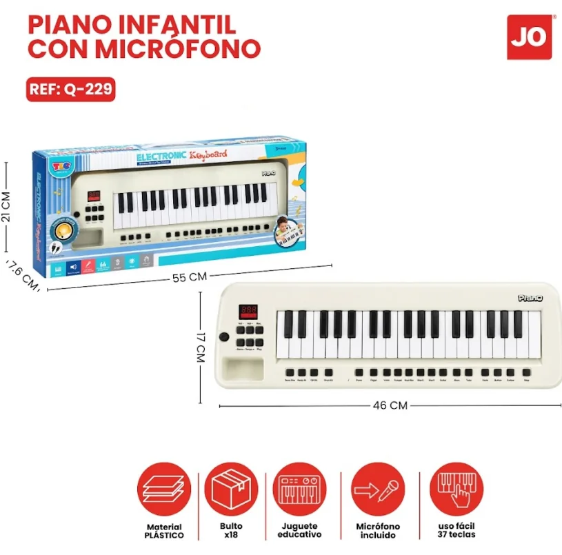 PIANO INFANTIL C/MICROFONO Q-229 J.O