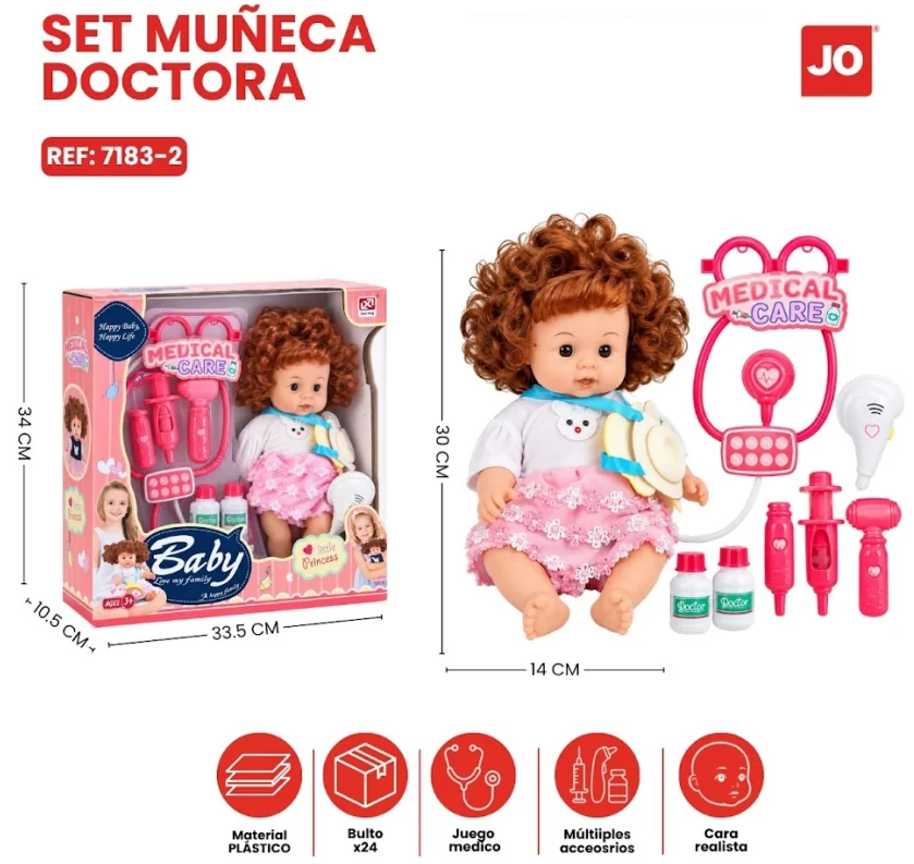 SET MUNECA C/UTENSILIOS DOCTORA 7183-2 - Referencia 533061173 en PLASDECOR Montería
