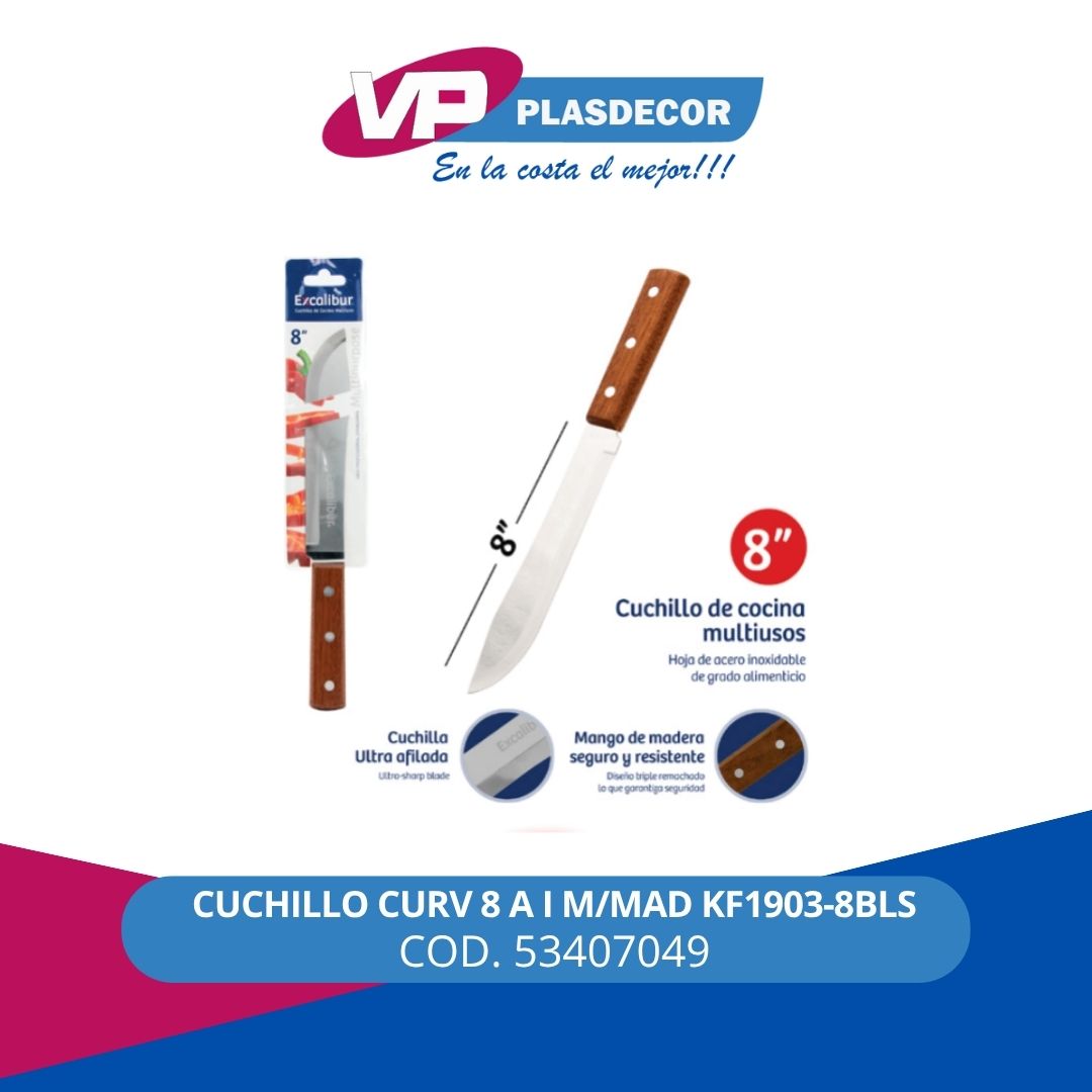 CUCHILLO CURV 8 A I M/MAD KF1903-8BLS