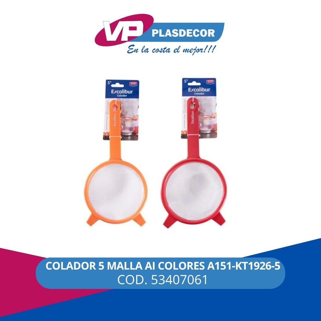 COLADOR 5 MALLA AI COLORES A151-KT1926-5 - Referencia 53407061 en PLASDECOR Montería