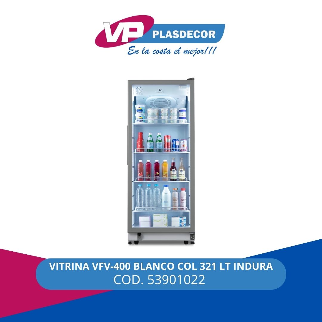VITRINA VFV-400 BLANCO COL 216 LT INDURA - Referencia 53901022 en PLASDECOR Montería