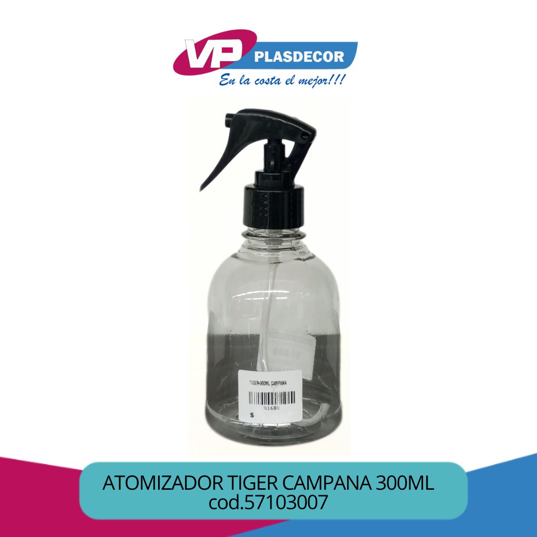ATOMIZADOR TIGER CAMPANA 300ML 168 SPRAY - Referencia 57103007 en PLASDECOR Montería