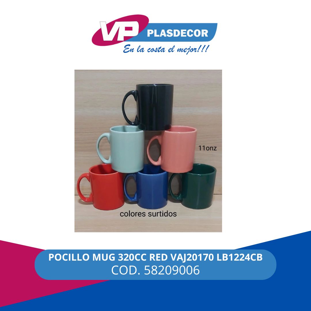 POCILLO MUG 320CC RED VAJ20170 LB1224CB - Referencia 58209006 en PLASDECOR Montería