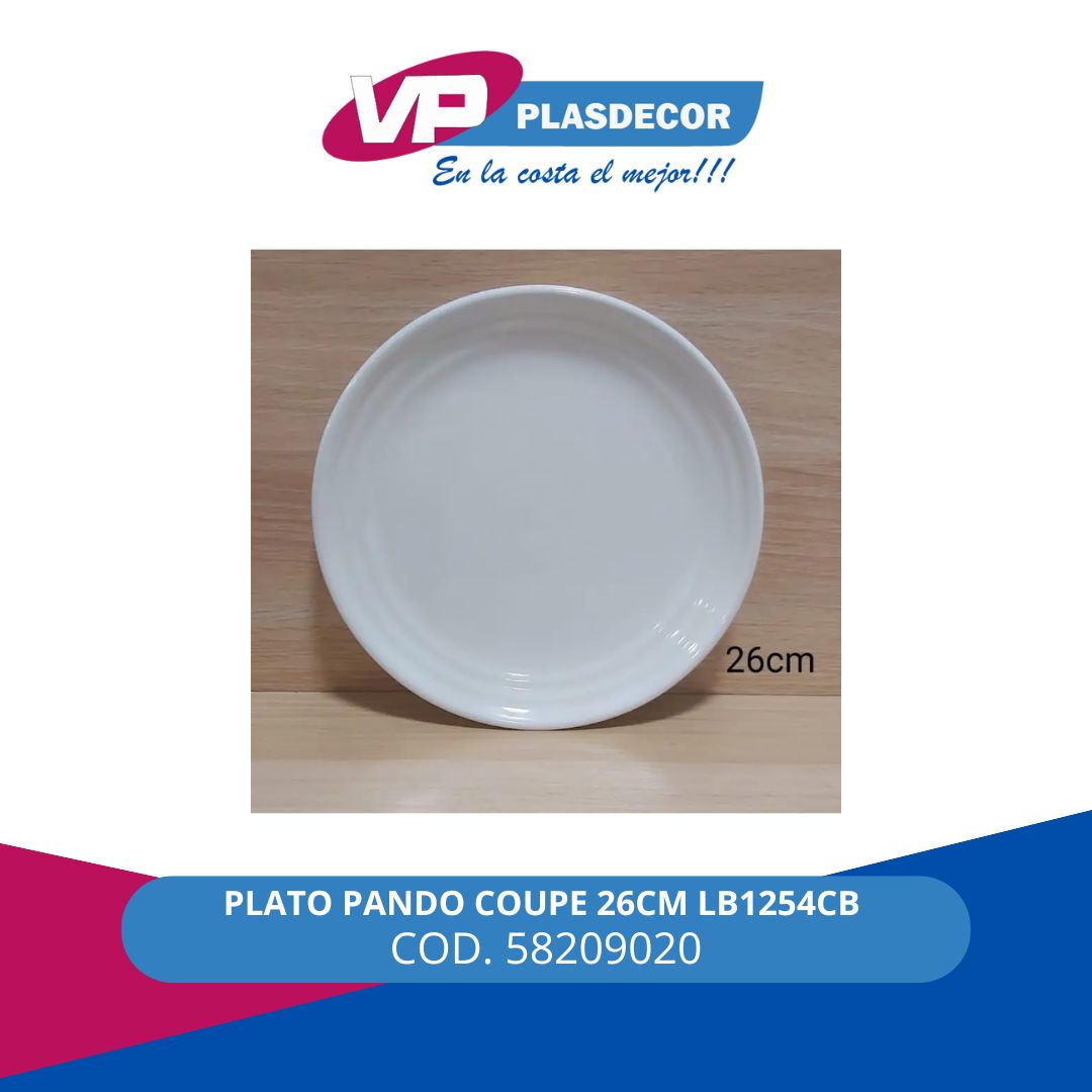 PLATO PANDO COUPE 26CM LB1254CB - Referencia 58209020 en PLASDECOR Montería
