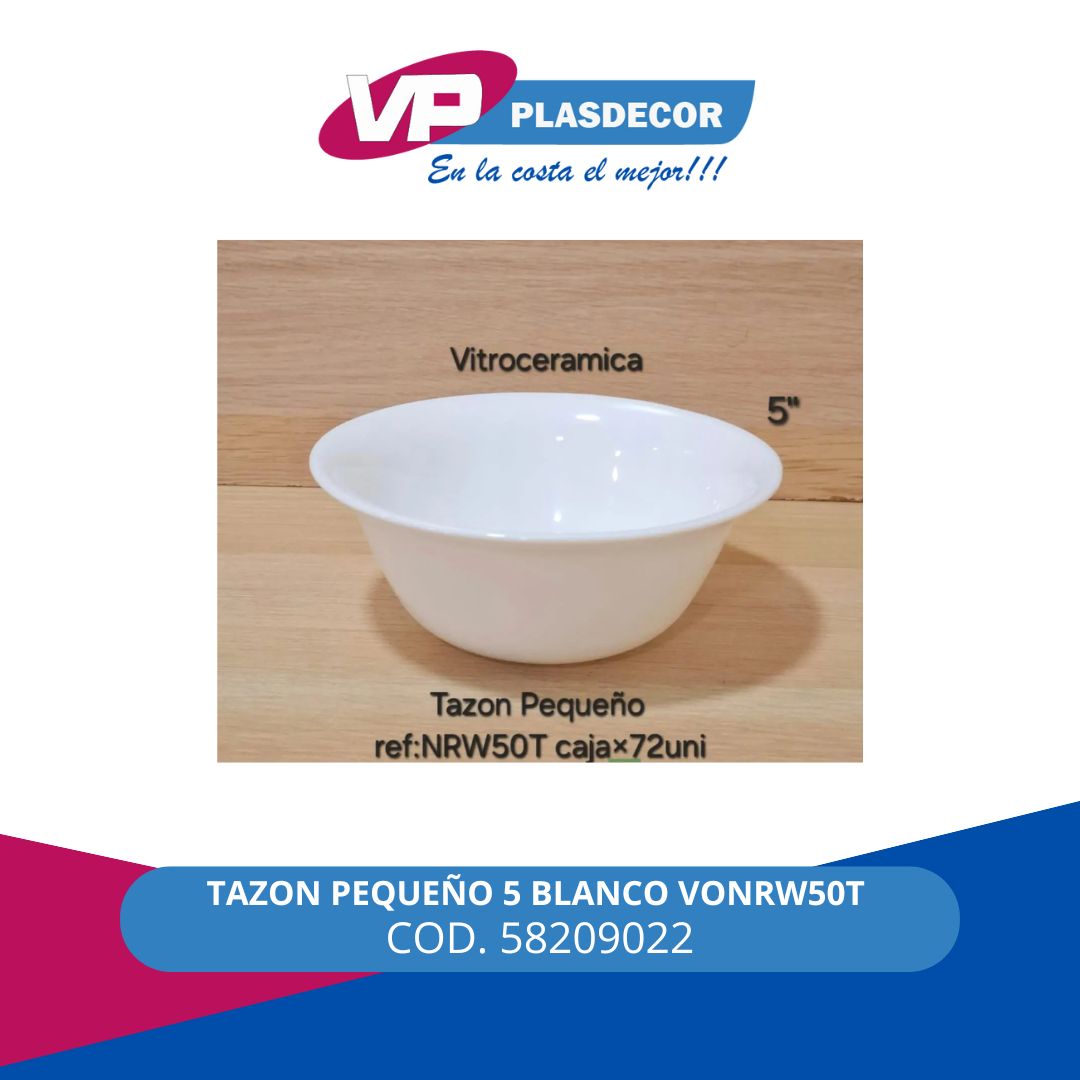 TAZON PEQUENO 5 BLANCO VONRW50T DECORGLA - Referencia 58209022 en PLASDECOR Montería