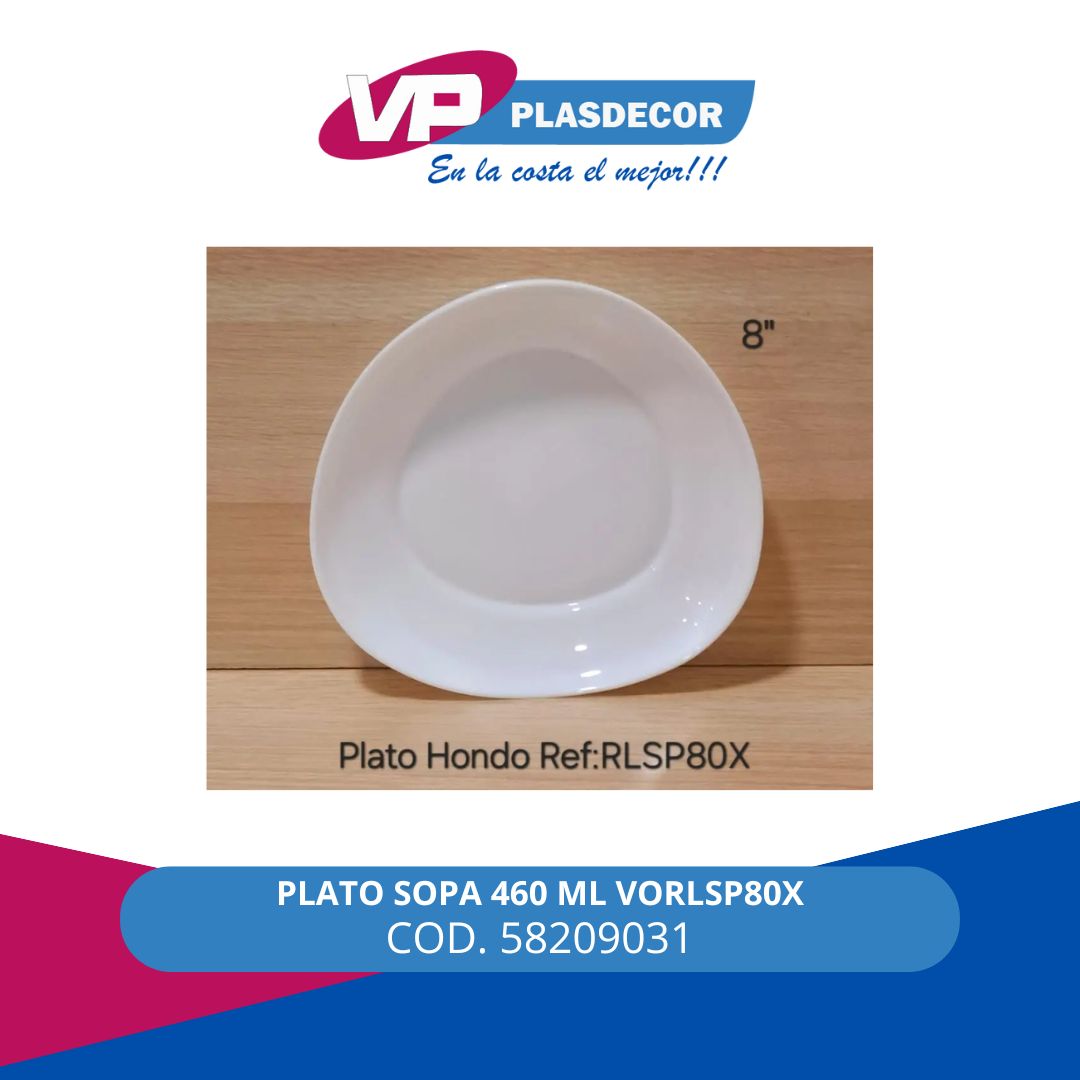 PLATO SOPA 460 ML VORLSP80X DECORGLASS - Referencia 58209031 en PLASDECOR Montería