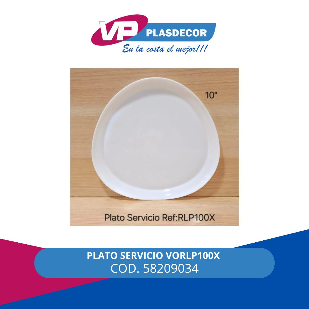 PLATO SERVICIO VORLP100X DECORGLASS - Referencia 58209034 en PLASDECOR Montería