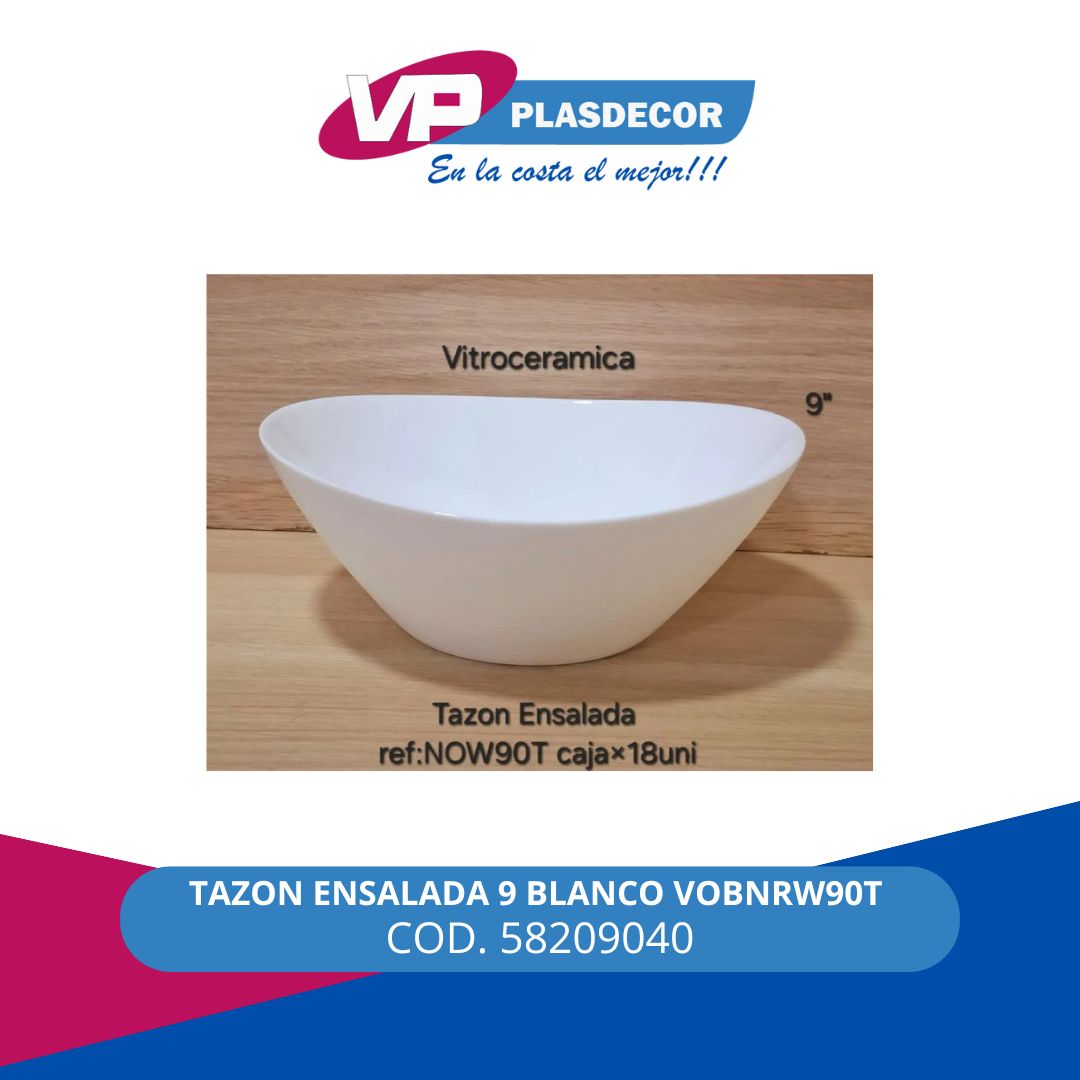 TAZON ENSALADA 9 BLANCO VOBNRW90T DECORG - Referencia 58209040 en PLASDECOR Montería