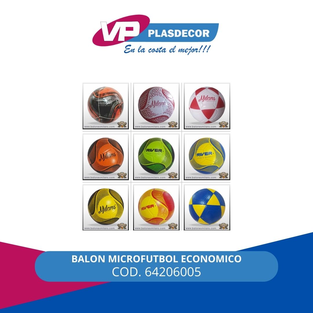 BALON MICROFUTBOL ECONOMICO MILANS - Referencia 64206005 en PLASDECOR Montería