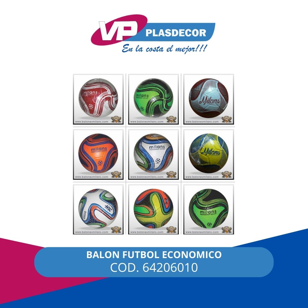 BALON FUTBOL ECONOMICO MILANS - Referencia 64206010 en PLASDECOR Montería