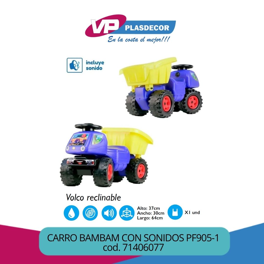 CARRO BAMBAM CON SONIDOS PF905-1